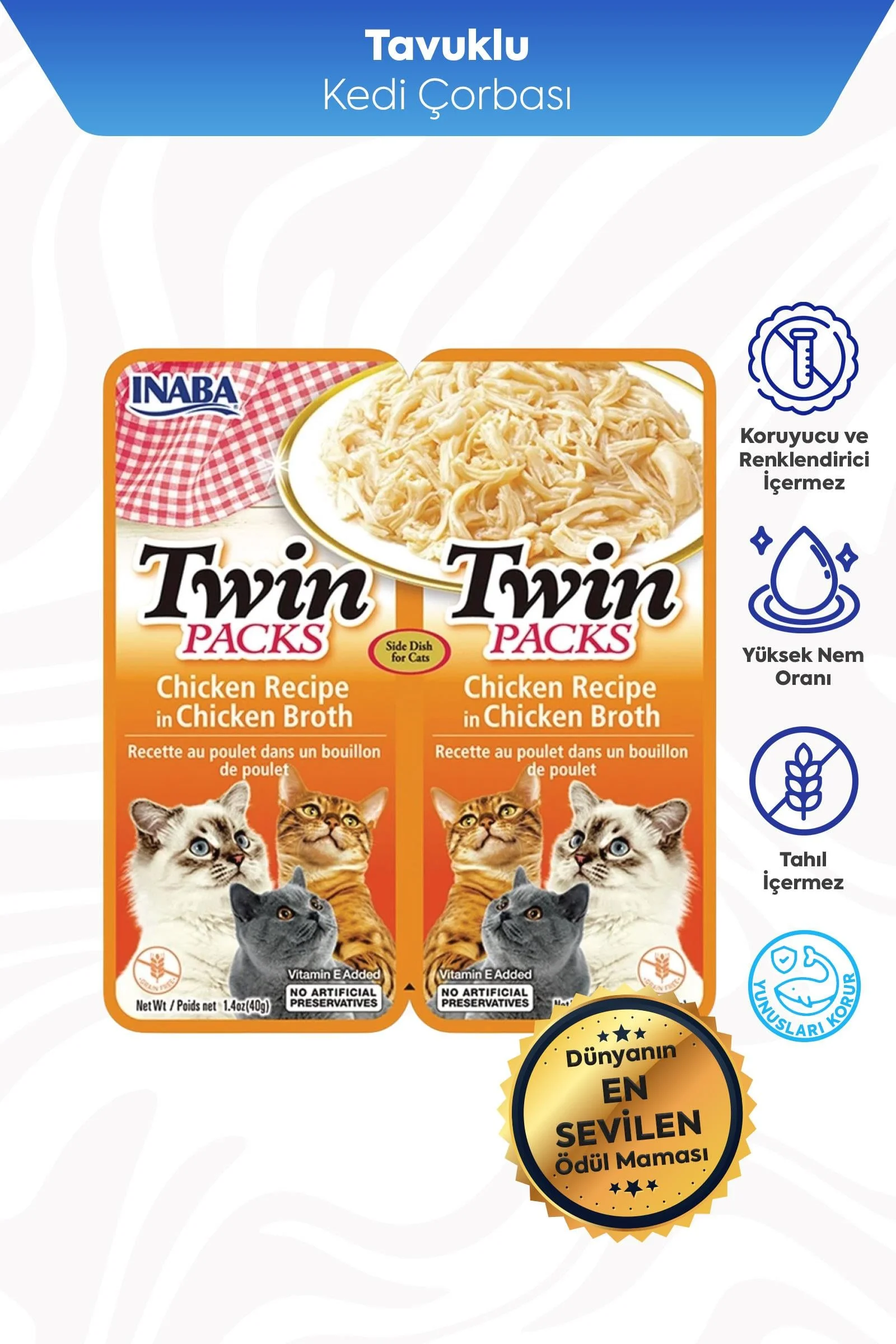 TWİN PACKS TAVUKLU KEDİ ÇORBASI 2 X 40 GR*12