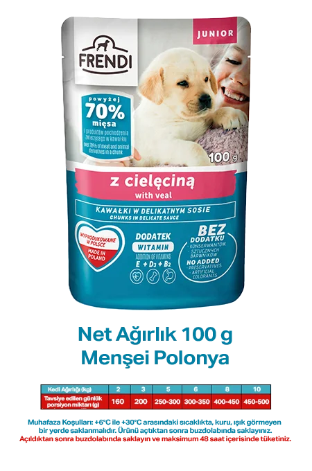 FRENDI YAVRU KÖPEK DANA SOSLU YAŞ MAMA 100 GR*24