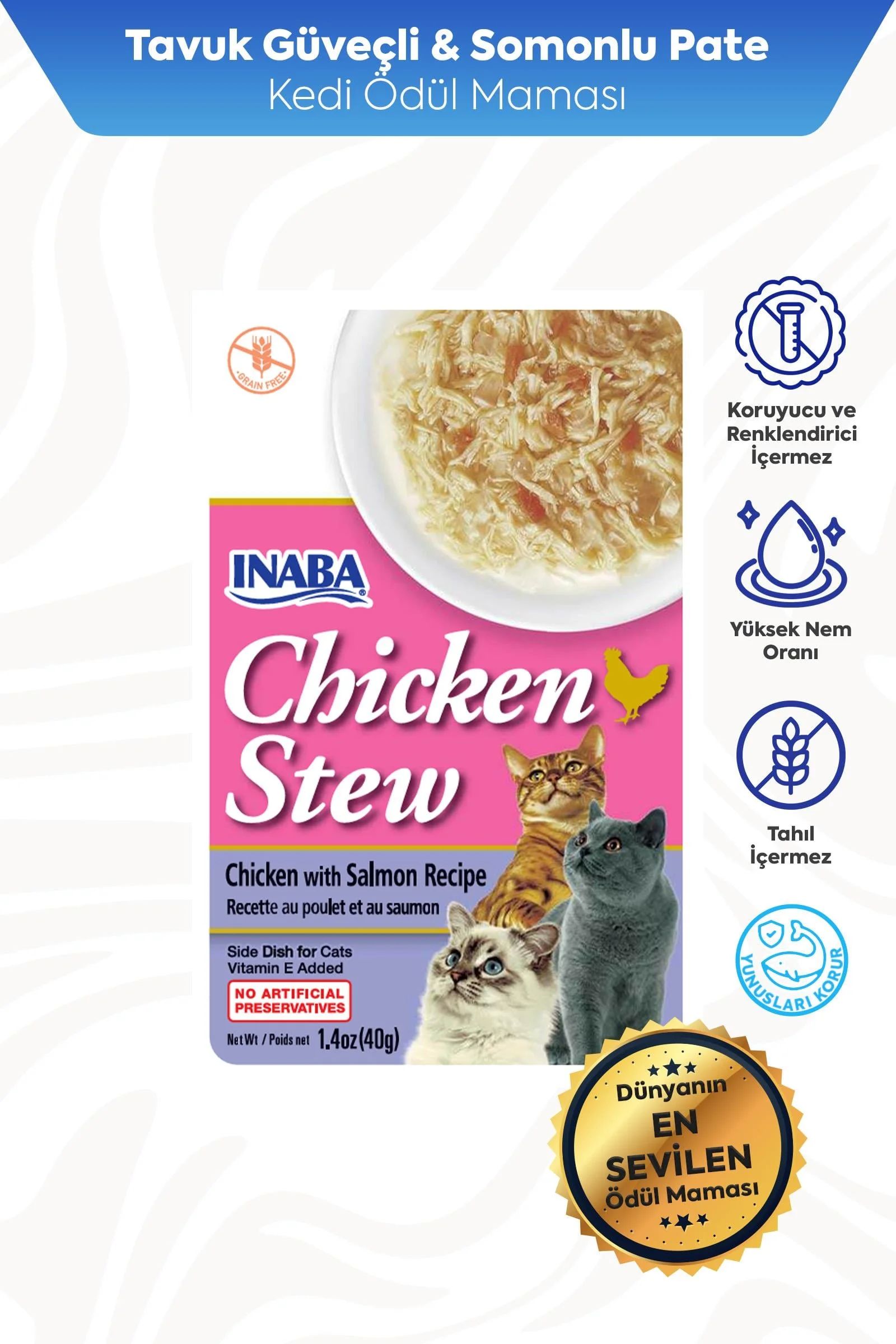 CİAO CHİCKEN CHURU STEW TAVUK GÜVEÇ VE SOMONLU PATE 40 GR*6