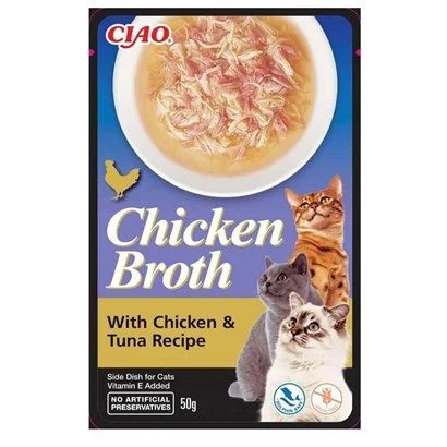 CİAO CHİCKEN CHURU BROTH TAVUK SULU VE TON BALIKLI KEDİ ÇORBASI 50 GR*6