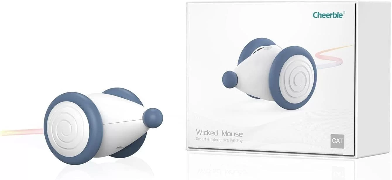CHEERBLE ŞARJLI AKILLI İNERAKTİF KEDİ FARE OYUNCAĞI, MAVİ  6 X 5 X 3.6