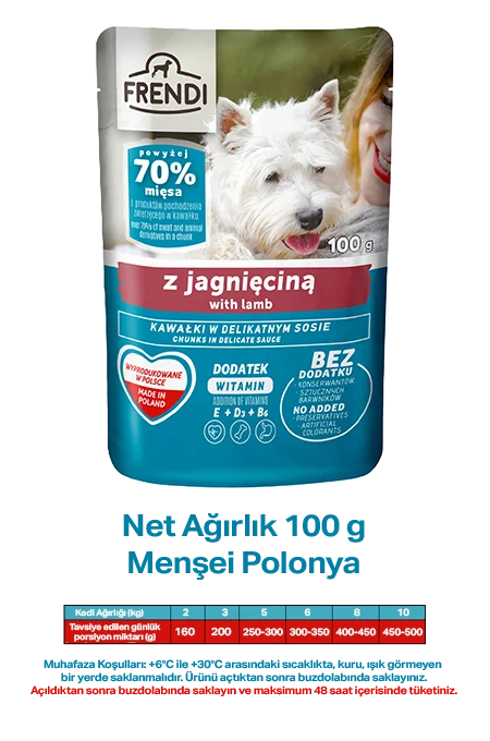 FRENDI KÖPEK KUZU SOSLU YAŞ MAMA 100 GR*24