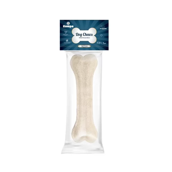 BEYAZ PRESS KEMİK KÖPEK ÖDÜLÜ TEKLİ 160-170 GR