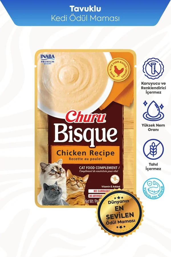 CİAO CHURU BİSQUE TAVUKLU KEDİ ÖDÜL KREMASI 40 GR*12