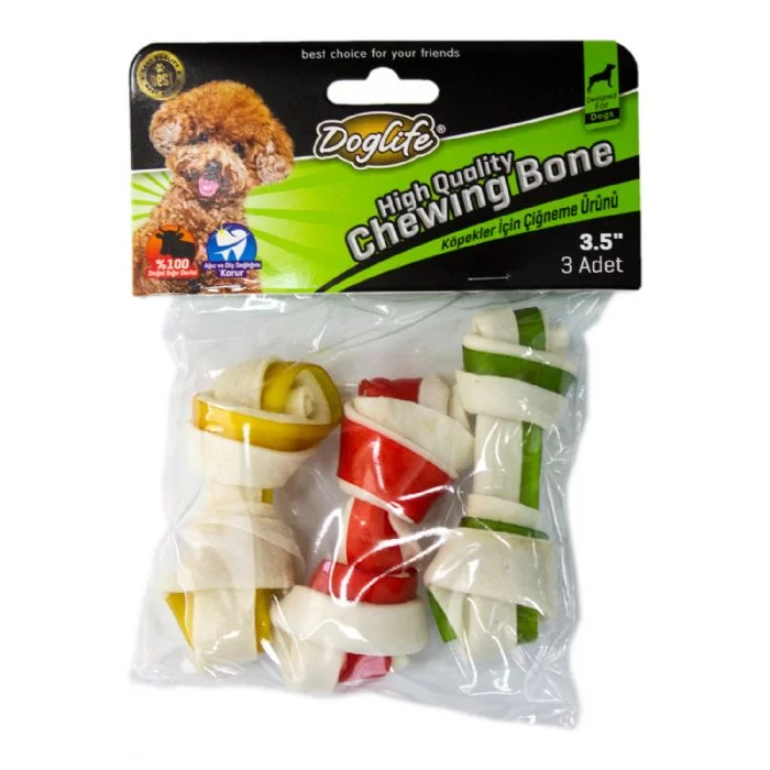 DOGLİFE DÜĞÜMLÜ KEMİK RENKLİ 20GR/AD. 3LÜ