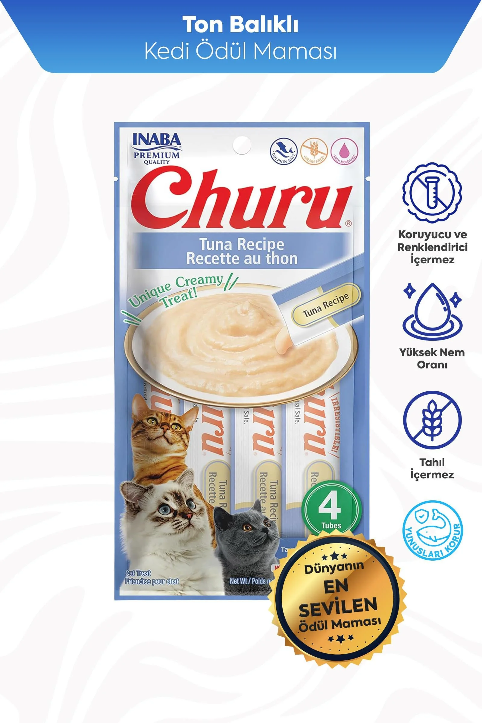 CİAO CHURU CREAM TON BALIKLI KEDİ ÖDÜL KREMASI 4 X 14 GR*12