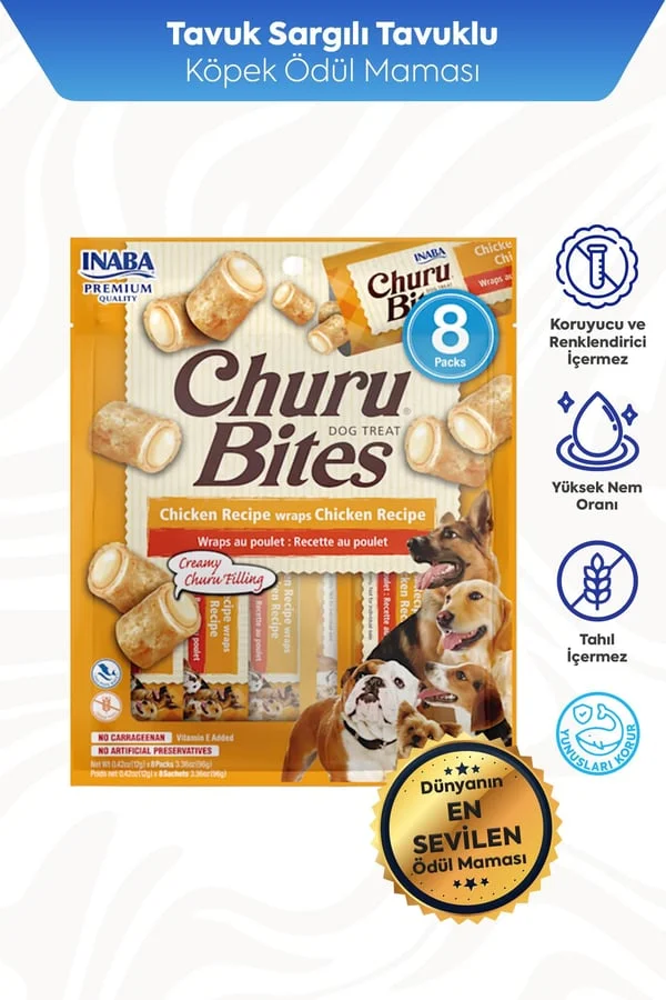 CHURU FUN BİTES TAVUKLU KÖPEK ÖDÜL MAMASI 12GR*6