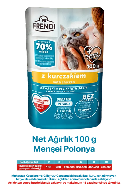 FRENDI KEDİ TAVUK SOSLU YAŞ MAMA 100 GR*24