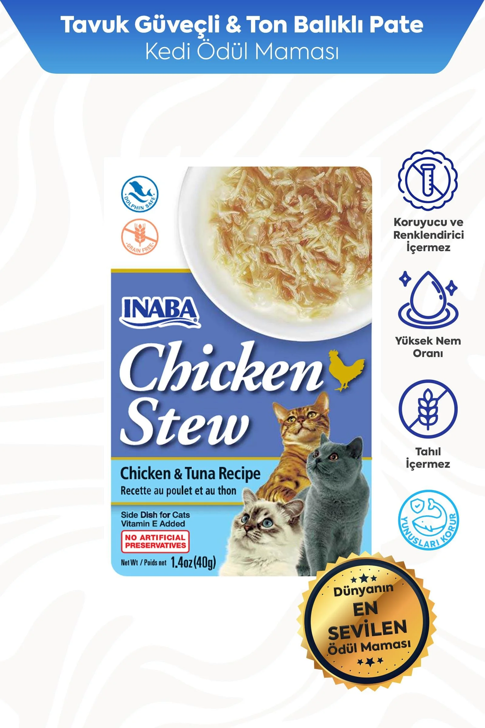 CİAO CHİCKEN CHURU STEW TAVUK GÜVEÇ VE TON BALIKLI PATE 40 GR*6