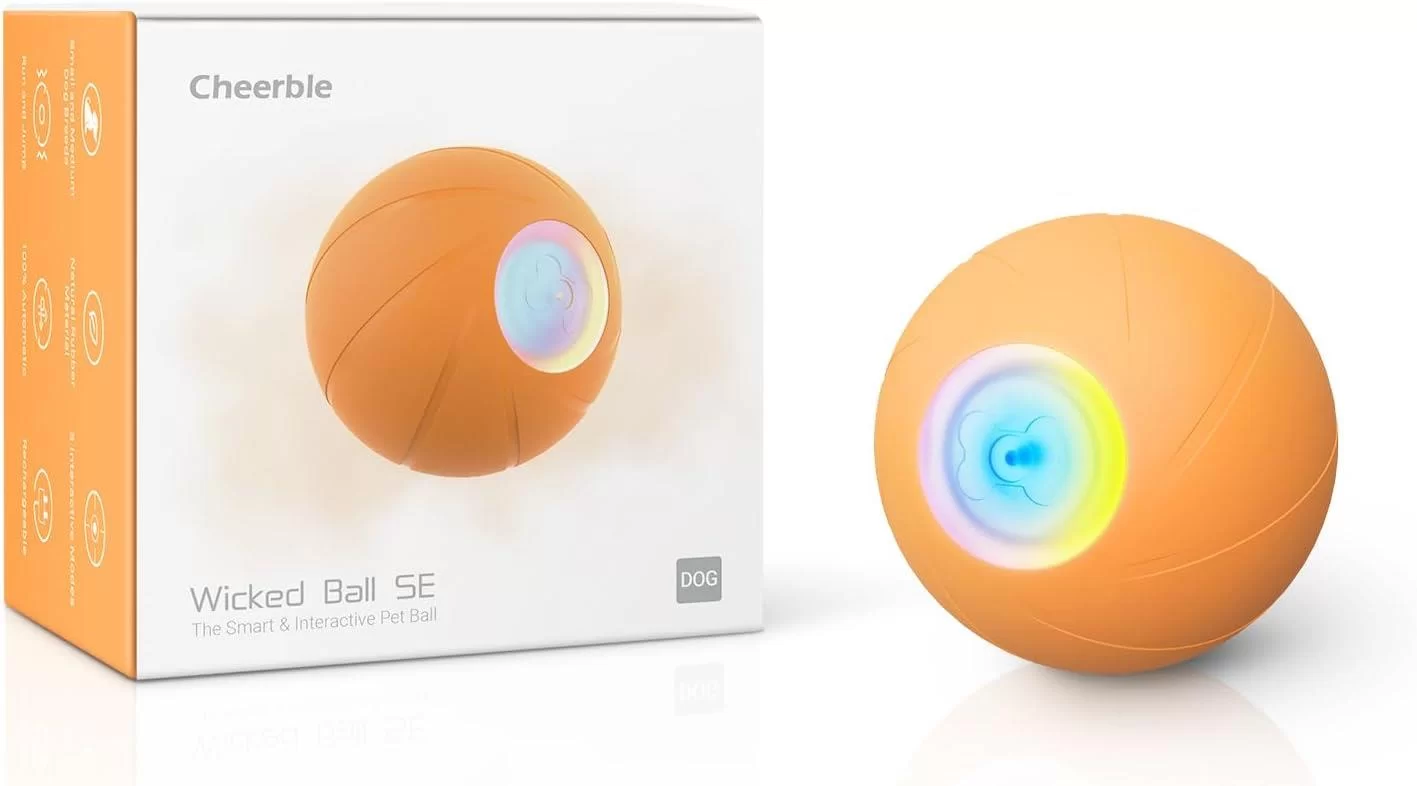 CHEERBLE ŞARJLI AKILLI İNERAKTİF KÖPEK OYUN TOPU, TURUNCU S 5,5 CM