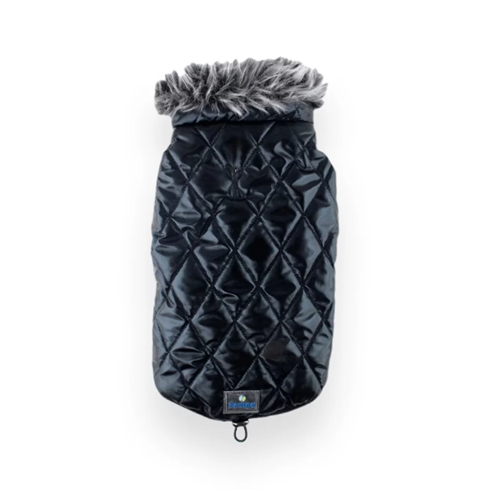 SHİNY YAKALI KÜRKLÜ MONT SİYAH XS