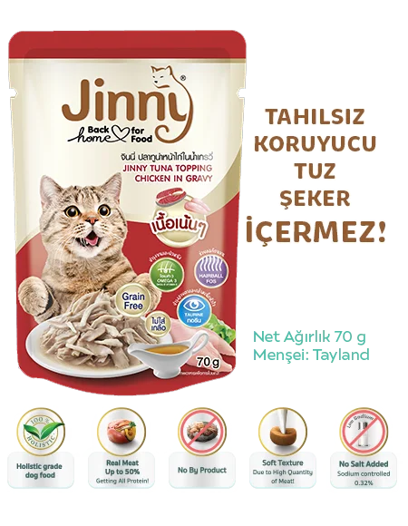 JINNY TUNA TOPPING CHICKEN IN GRAVY 70 GR*12