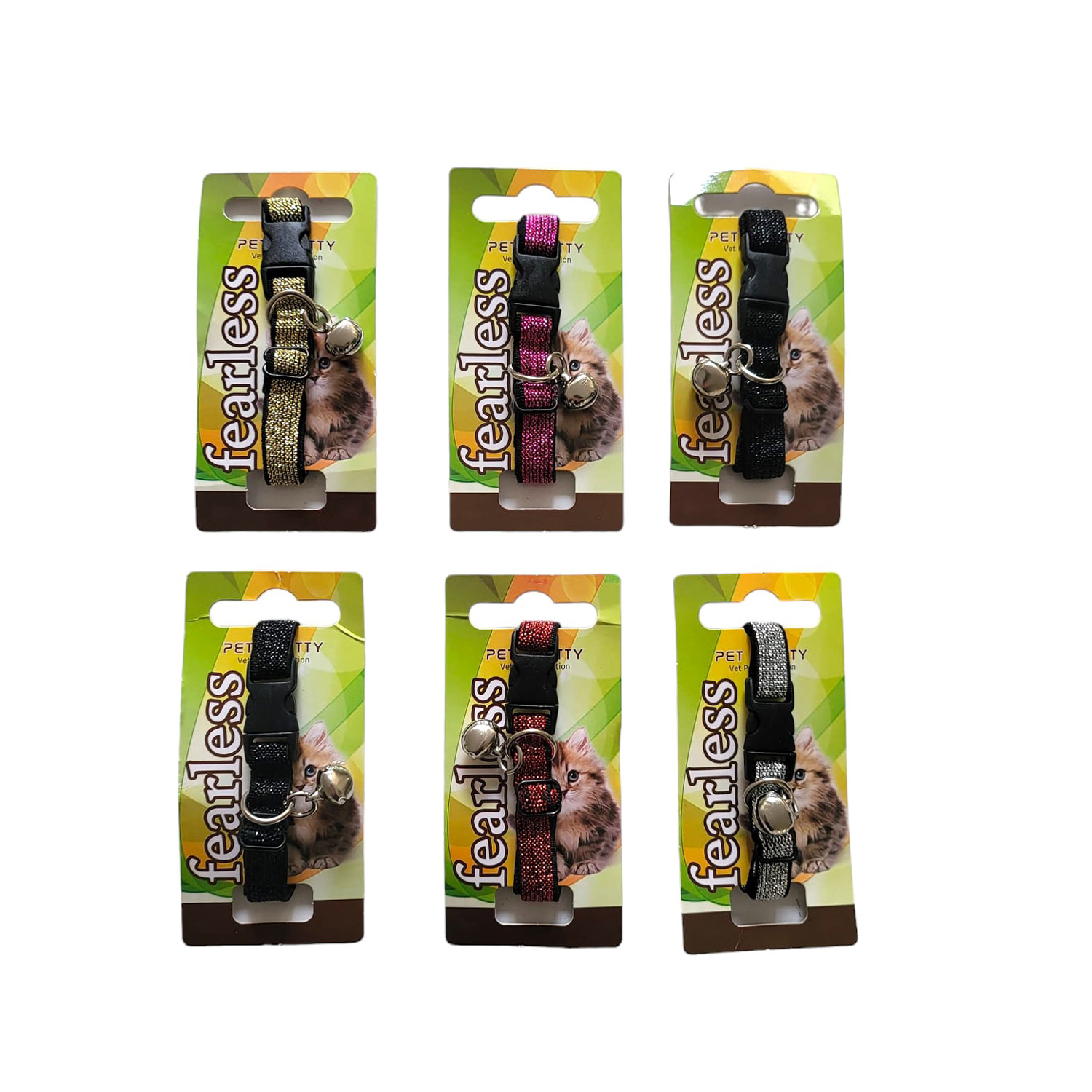 FEARLESS SİMLİ KADİFE KEDİ TASMA ÇINGIRAKLI
