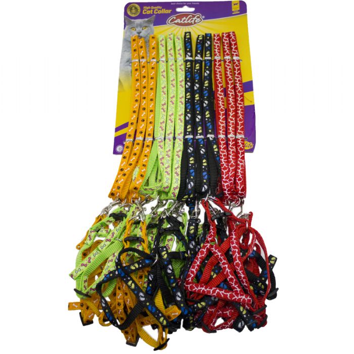 CATLİFE DESENLİ GÖĞÜS TASMASI+GEZDİRME 0,5CM 12Lİ SET