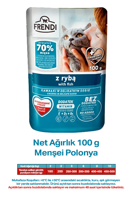 FRENDI KEDİ BALIK SOSLU YAŞ MAMA 100 GR*24