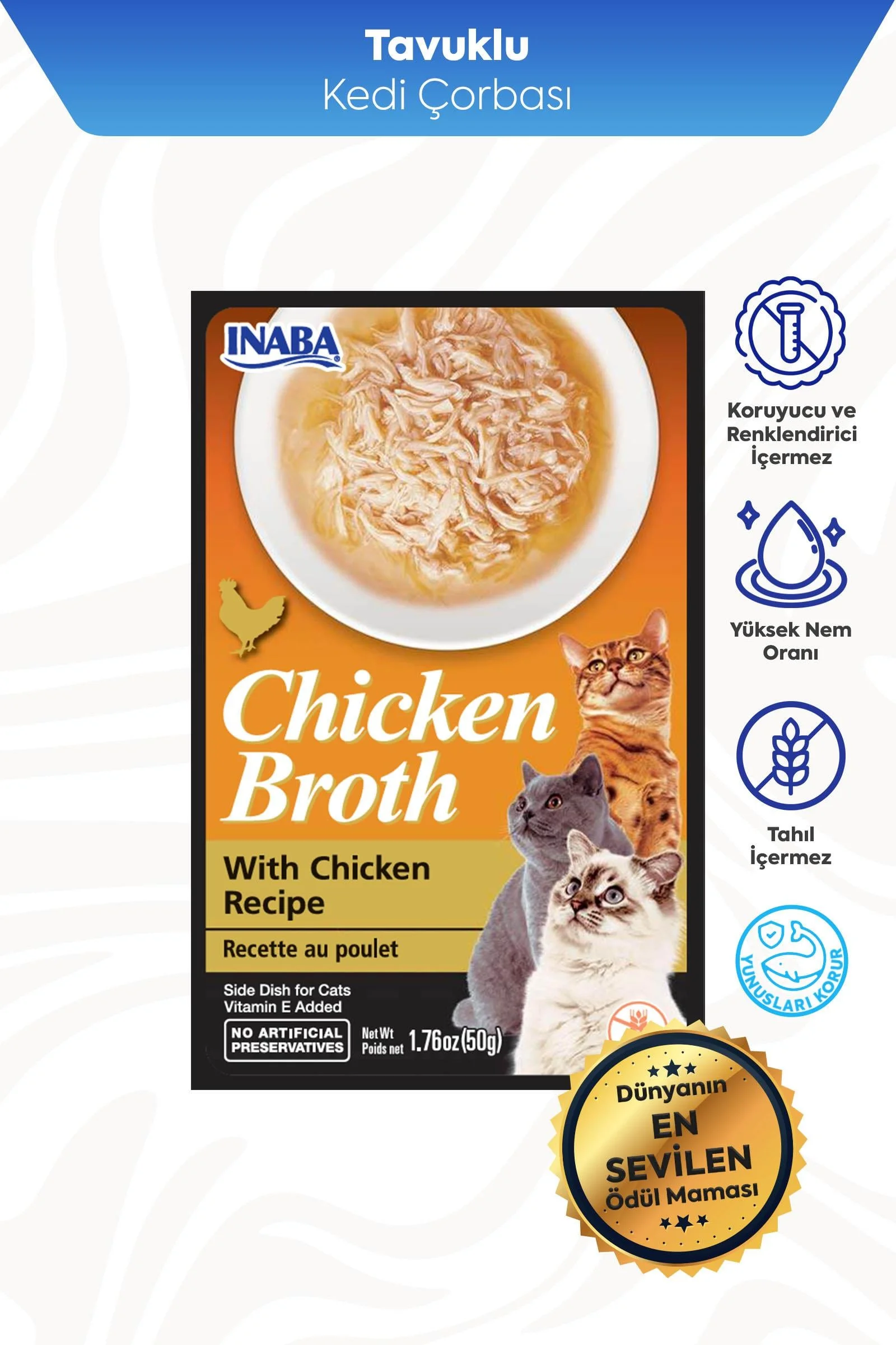 CİAO CHİCKEN CHURU BROTH TAVUK SULU VE TAVUKLU KEDİ ÇORBASI 50 GR*6