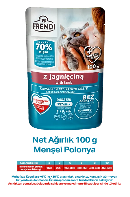 FRENDI KEDİ KUZU SOSLU YAŞ MAMA 100 GR*24